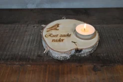 Holzscheibe mit Teelicht | ± 20cm