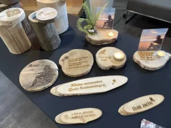 Holzscheibe mit Teelicht | ± 20cm