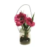 Künstliche fuchsiafarbene Anemone in Glas | 15cm