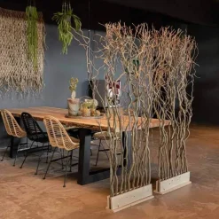 Korkenzieherweide-Raumteiler Ture | Mit Naturbelassenem Fuß | H165cm