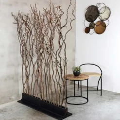 Korkenzieherweide-Raumteiler Axel | Mit schwarzem Fuß | H165cm