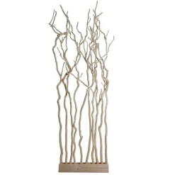 Raumteiler | Geschälte Korkenzieherweide | Mit Naturbelassenem Fuß | 165cm