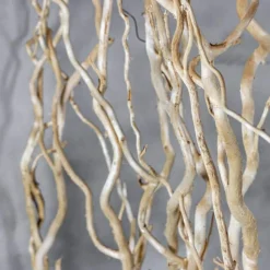 Raumteiler | Geschälte Korkenzieherweide | Mit schwarzem Fuß | 165cm