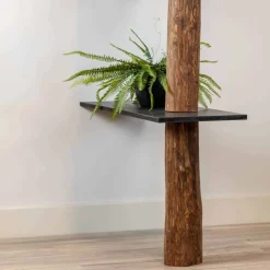 Raumteiler-Regal Alrik | Oak | Schwarze Böden | 250 cm