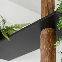 Raumteiler-Regal Alrik | Oak | Schwarze Böden | 250 cm