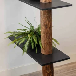 Raumteiler-Regal Alrik | Oak | Schwarze Böden | 250 cm