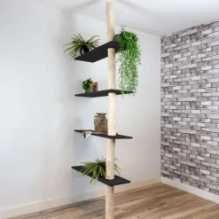 Raumteiler-Regal Alrik | Schwarze Böden | 250 cm