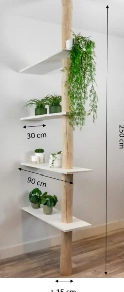 Raumteiler-Regal Alrik | Weiße Böden | 250 cm