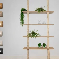 Stellen Sie Ihr Baumstamm-Wandregal Cedric selbst zusammen | 250 cm