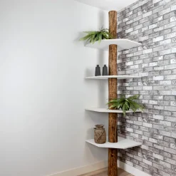 Stellen Sie Ihr Baumstamm-Eckregal Tarik selbst zusammen | 250 cm